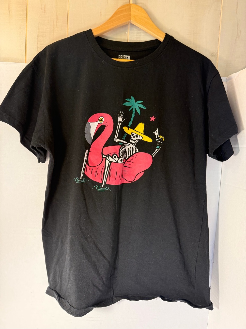 BRISCO Brands Black Graphic Tee - Logo Neck Print